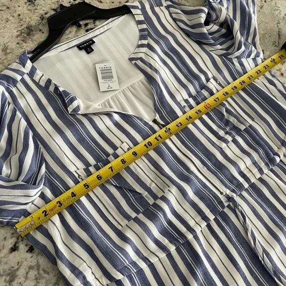 Torrid Blue Nautical Striped Dress - Picture 4 of 15
